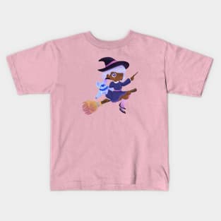 Cute Witch Halloween Bat Kids T-Shirt